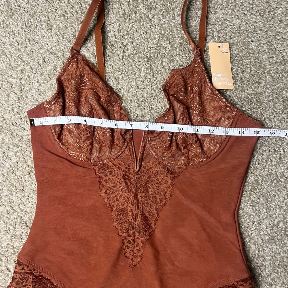 Popilush Lace Shapewear Bodysuit – Rust Brown – Size Medium – NWT - Picture 5 of 8